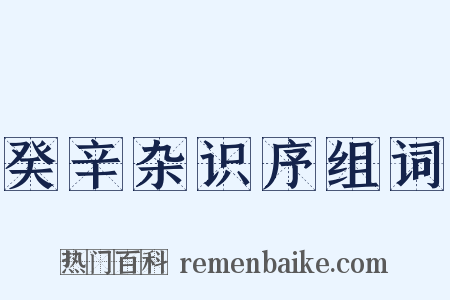 癸辛杂识序组词是什么意思的图片